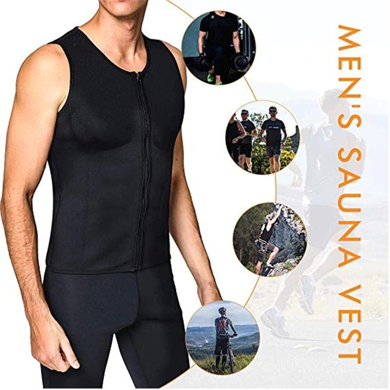 Men Seamless Slimming Compression Body Shaper Corset Sauna Suit