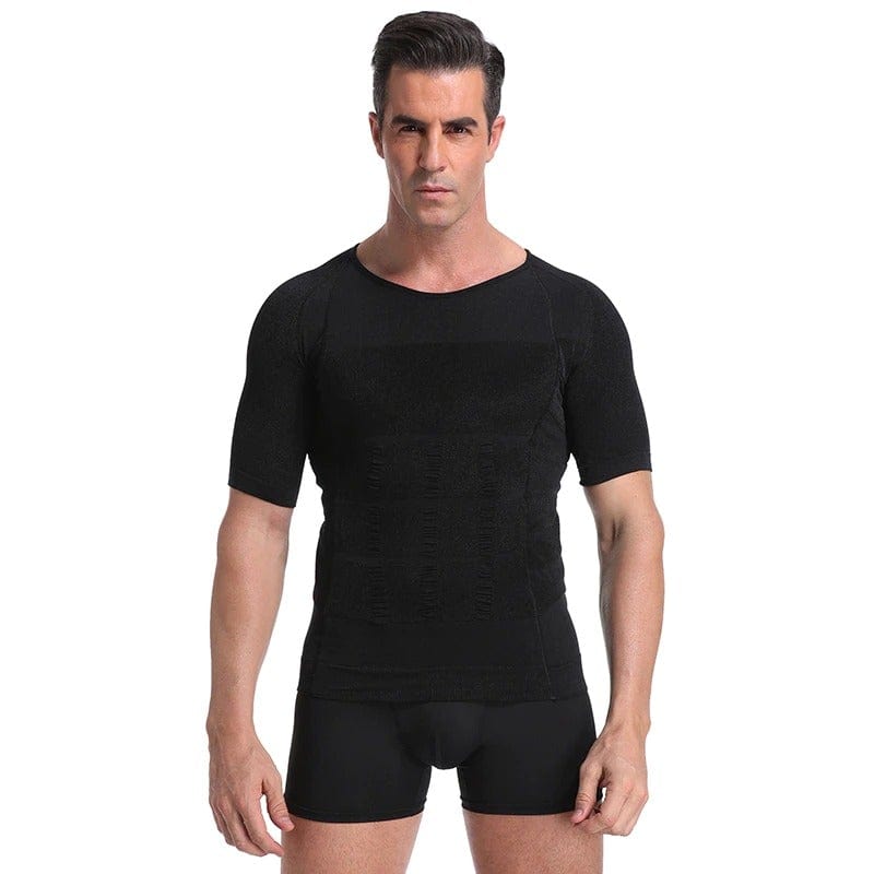 Men Seamless Toning Abs Compression Body Shaper T-Shirt