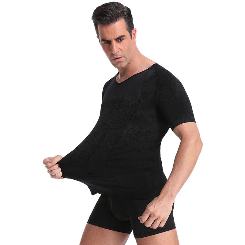 Men Seamless Toning Abs Compression Body Shaper T-Shirt