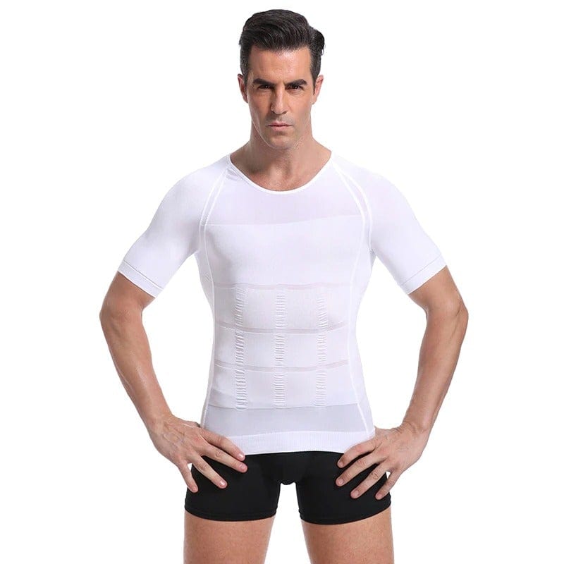 Men Seamless Toning Abs Compression Body Shaper T-Shirt