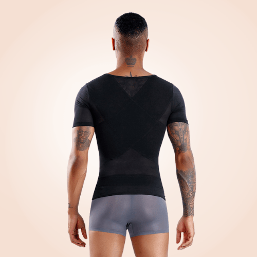 Men Waist and Back Vest Compression Shirt Slimming Body Shaper