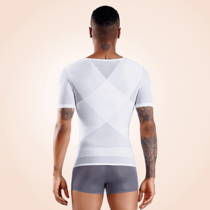 Men Waist and Back Vest Compression Shirt Slimming Body Shaper