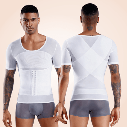 Men Waist and Back Vest Compression Shirt Slimming Body Shaper