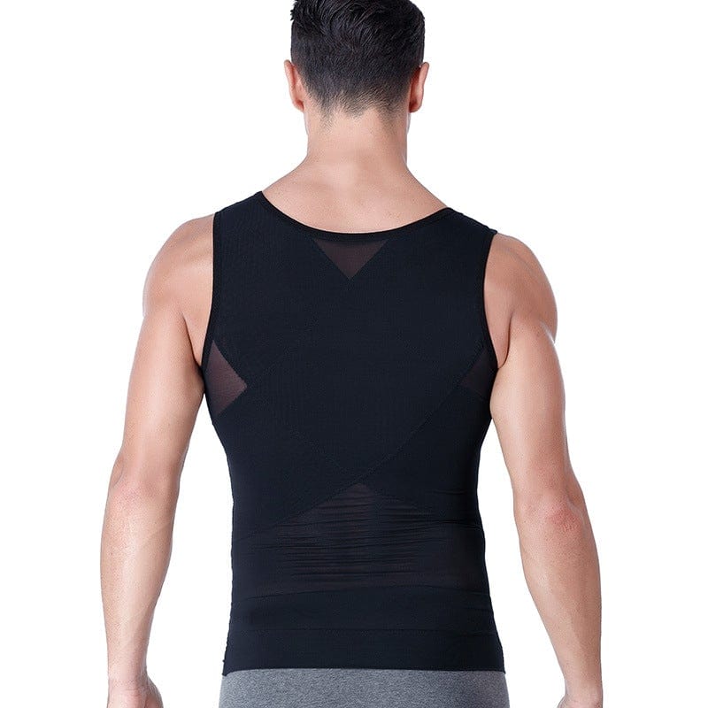 Men Slimming Compression Body Shaper Corset Vest With Side Hooks Waist Trainer