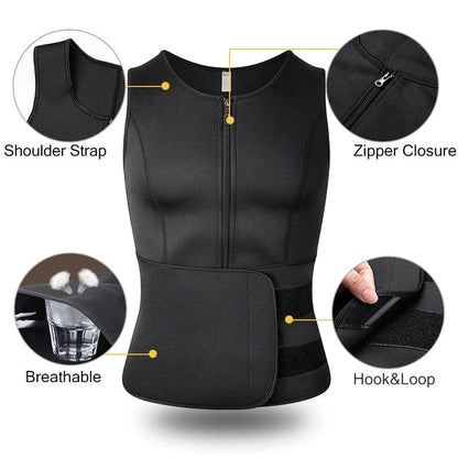Men Slimming Compression Body Shaper Waist Trainer With Abdominal Belts