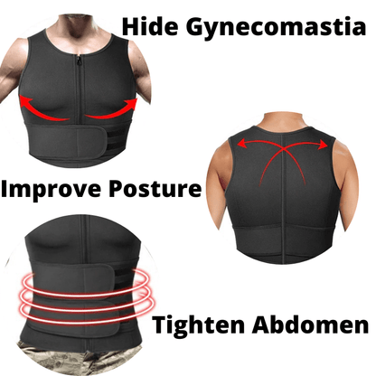 Men Slimming Compression Body Shaper Waist Trainer With Abdominal Belts