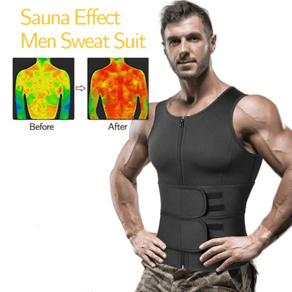 Men Slimming Compression Body Shaper Waist Trainer With Abdominal Belts