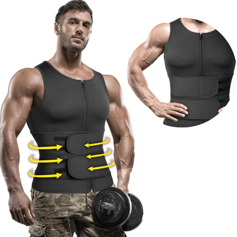 Men Slimming Compression Body Shaper Waist Trainer With Abdominal Belts