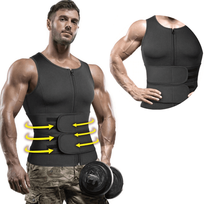 Men Slimming Compression Body Shaper Waist Trainer With Abdominal Belts