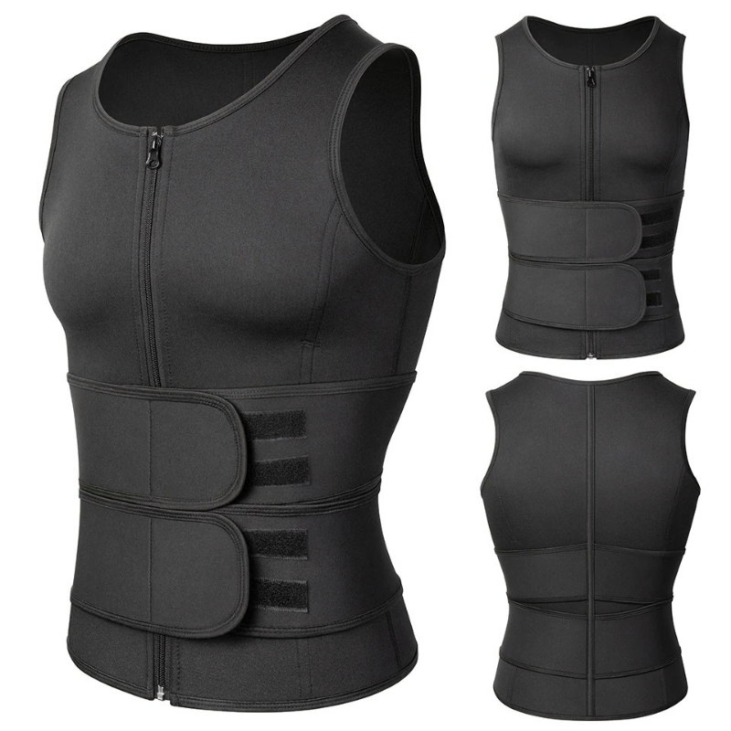 Men Slimming Compression Body Shaper Waist Trainer With Abdominal Belts