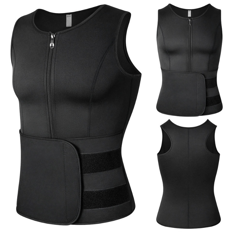 Men Slimming Compression Body Shaper Waist Trainer With Abdominal Belts