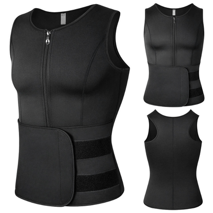 Men Slimming Compression Body Shaper Waist Trainer With Abdominal Belts