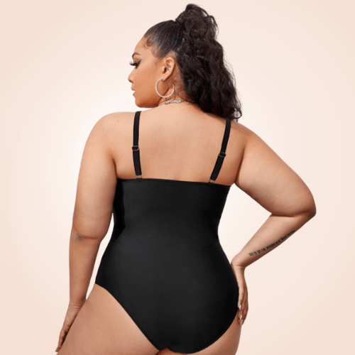 Women's Plus Size One Piece Front Tie Swimwear