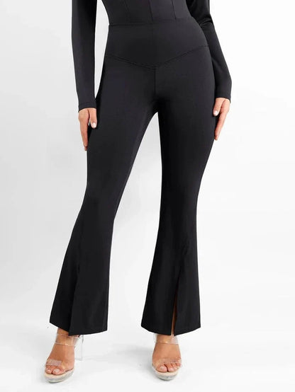 High Waist Flare with Tummy Control and Split Hem Shapewear Pants