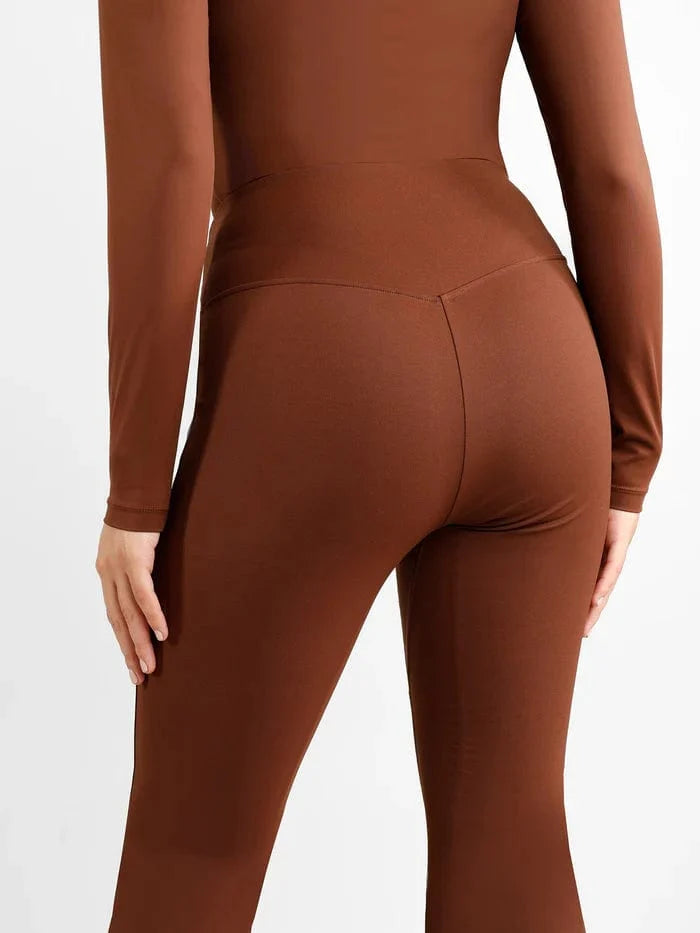 High Waist Flare with Tummy Control and Split Hem Shapewear Pants