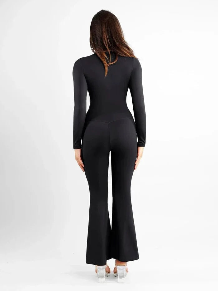 High Waist Flare with Tummy Control and Split Hem Shapewear Pants
