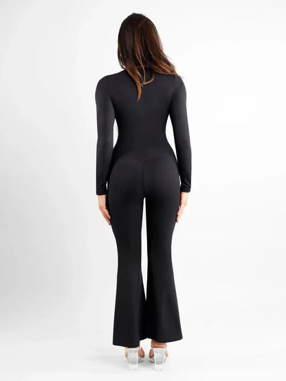 High Waist Flare with Tummy Control and Split Hem Shapewear Pants