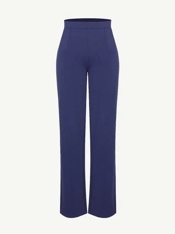 Women Straight Leg Pants with Built-In Shapewear Shorts