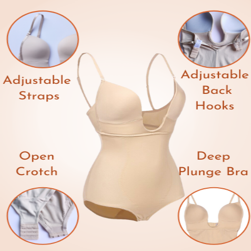 Plunge Low-Back Bodysuit Shaper Thong