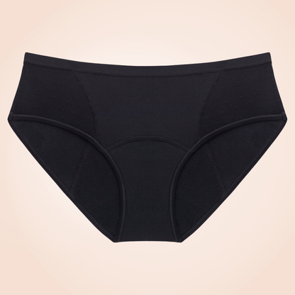 Layered Leak Proof Mesh Dots Black Menstrual Panties