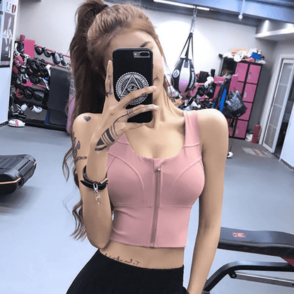 High Intensity Sports Bra Front Shockproof with Zippers