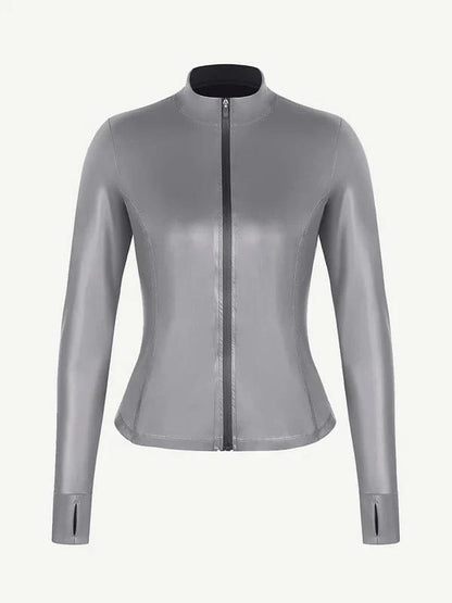 Long Sleeve Silver Film Sauna Suit Shaper Top