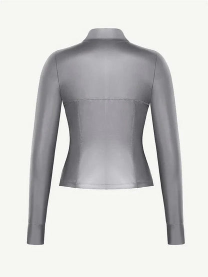 Long Sleeve Silver Film Sauna Suit Shaper Top
