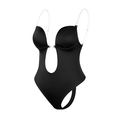 Seamless Backless Strapless Deep V Bodysuit Thong