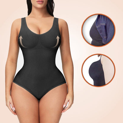 Open Gusset Seamless Faja Sculpting One Piece Bodyshaper