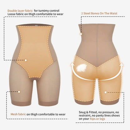 Seamless High Waisted Mesh Shapewear short