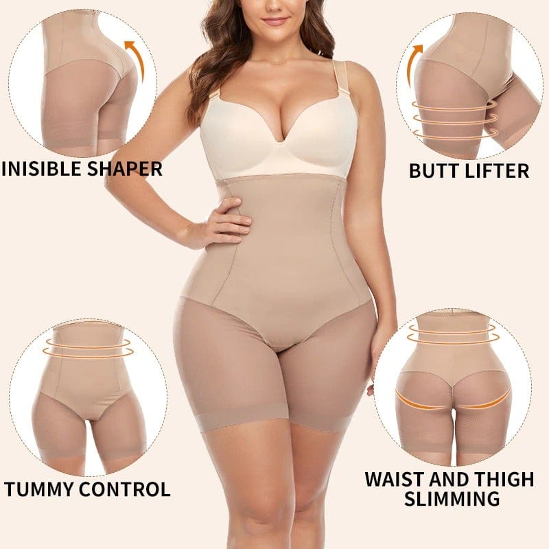 Seamless High Waisted Mesh Shapewear short