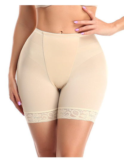Lace Bum Lifter High Waist Trainer Shaper Shorts with Hip Pads