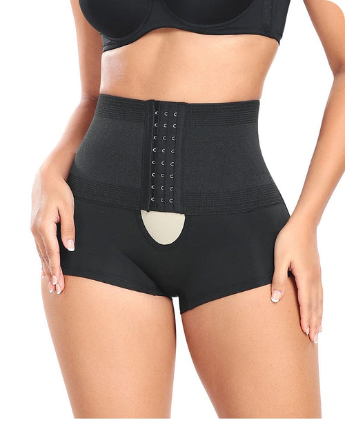High Waist Trainer Shaping Shorts with Front Hook and Eye Closure
