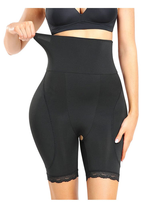 High Waisted Tummy Control Shaping Shorts with Removable Hip Pads