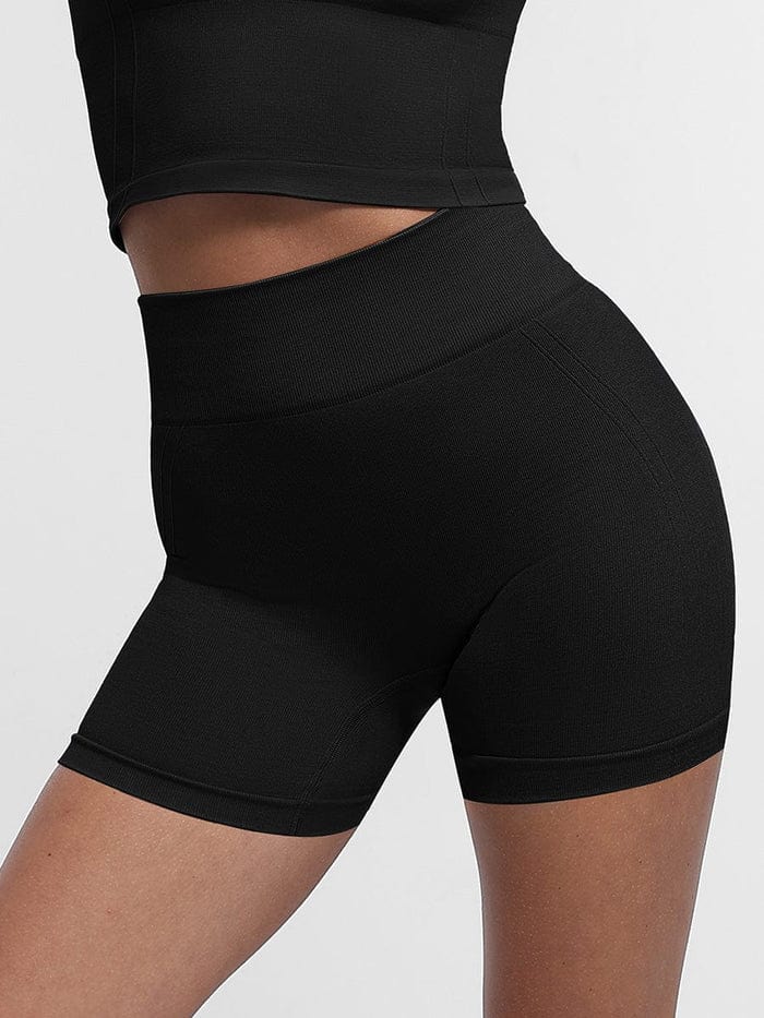 Tummy Control Seamless High-Waisted Peach Buttocks Shaping Sports Yoga Shorts Breathable Activewear