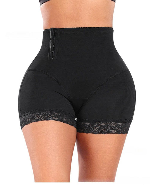 Waist Trainer Lace Shaper Shorts with Side Buckle Closure