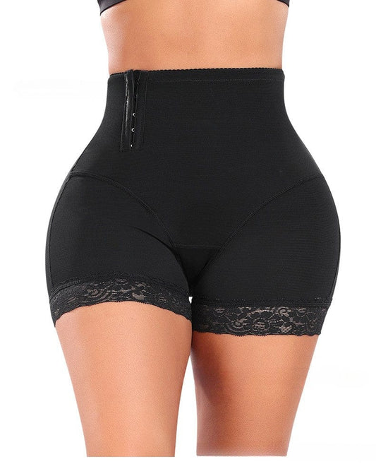 Waist Trainer Lace Shaper Shorts with Side Buckle Closure