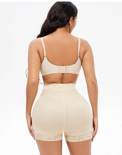 Front Zippered Lace Shaper Shorts for Tummy Control and Hip Lifting