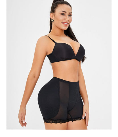High Waist Hip and Bum Lift Tummy Control Shaper Shorts with Lace Stitching