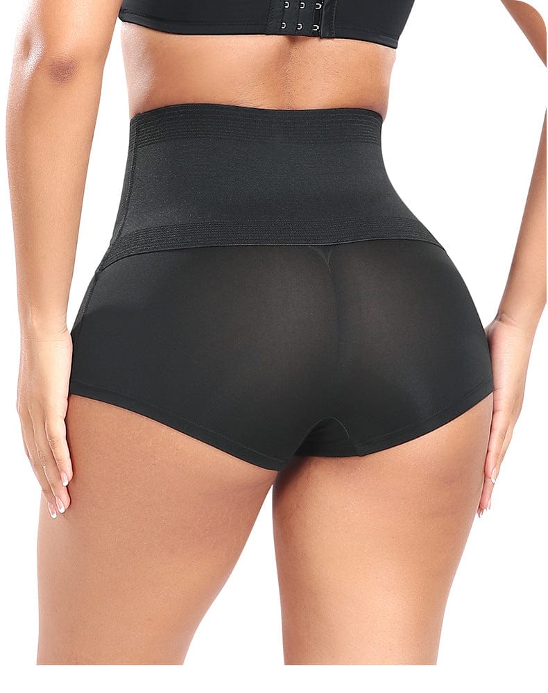 High Waist Trainer Shaping Shorts with Front Hook and Eye Closure