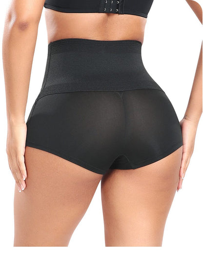 High Waist Trainer Shaping Shorts with Front Hook and Eye Closure