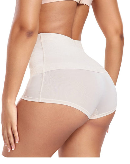 High Waist Trainer Shaping Shorts with Front Hook and Eye Closure