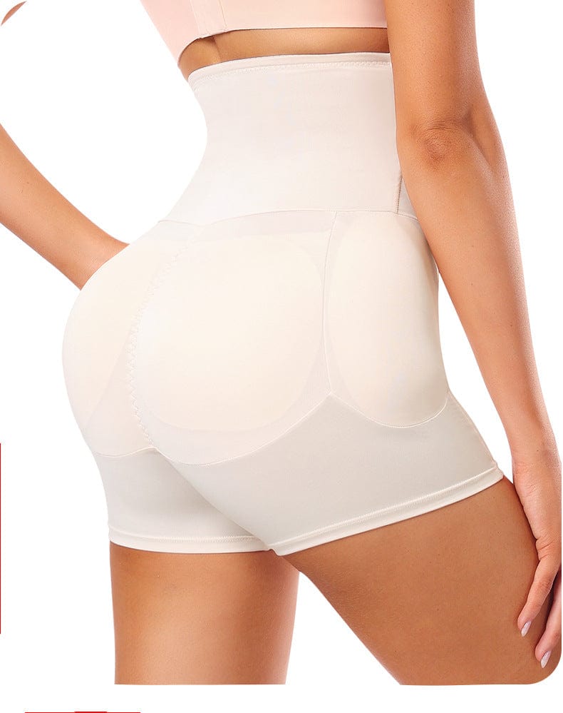 High Waisted Bum Lifter Shaping Shorts with Removable Hip Pads