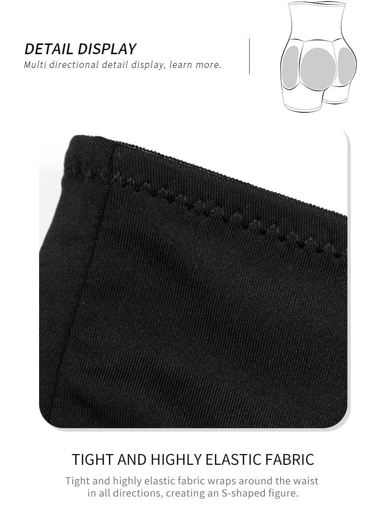 High Waisted Bum Lifter Shaping Shorts with Removable Hip Pads