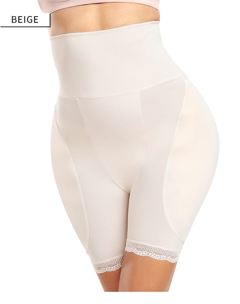 High Waisted Tummy Control Shaping Shorts with Removable Hip Pads