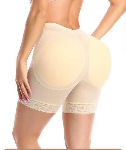 Lace Bum Lifter High Waist Trainer Shaper Shorts with Hip Pads