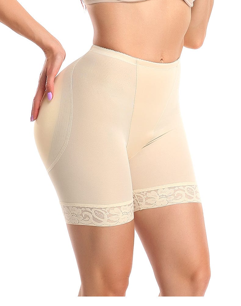 Lace Bum Lifter High Waist Trainer Shaper Shorts with Hip Pads