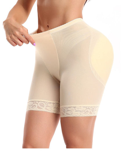 Lace Bum Lifter High Waist Trainer Shaper Shorts with Hip Pads