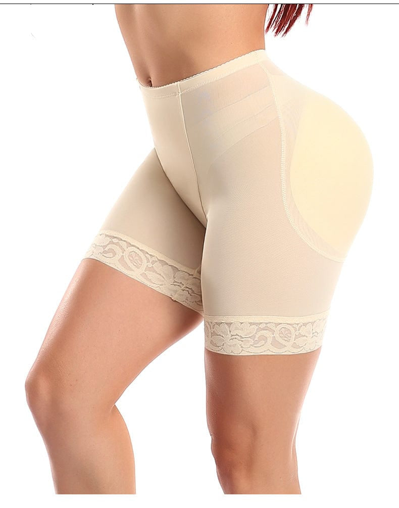 Lace Bum Lifter High Waist Trainer Shaper Shorts with Hip Pads