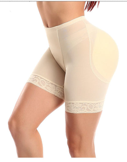 Lace Bum Lifter High Waist Trainer Shaper Shorts with Hip Pads